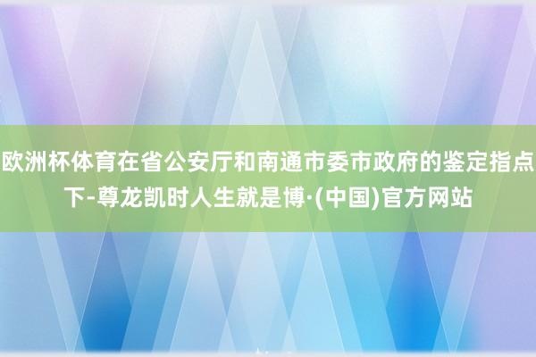 欧洲杯体育在省公安厅和南通市委市政府的鉴定指点下-尊龙凯时人生就是博·(中国)官方网站